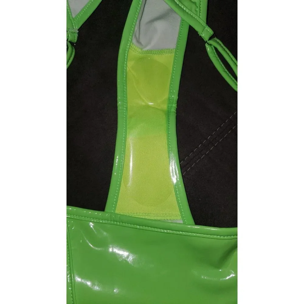 iHeartRaves Make a Scene Adjustable Cheeky Vinyl Bottoms Size M G-String Rave - Picture 7 of 10